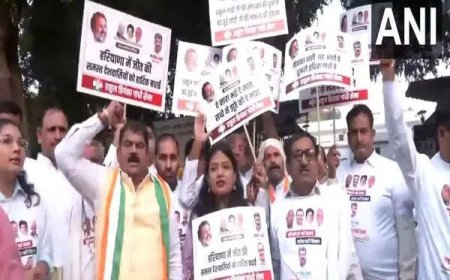 Counting Day: Congress workers begin early celebration, exude confidence in victory in JK, Haryana polls