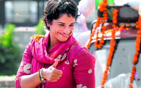 Golden moment: Vinesh wins round one on political debut