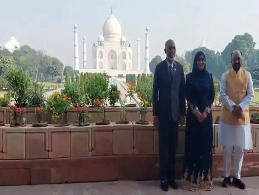 Maldives President Mohammad Muizzu and first lady visit Taj Mahal