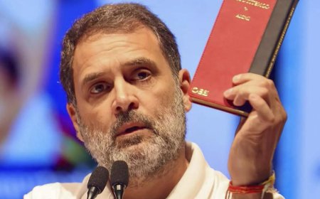 BJP, Congress trade barbs over 'red' Constitution carried by Rahul Gandhi