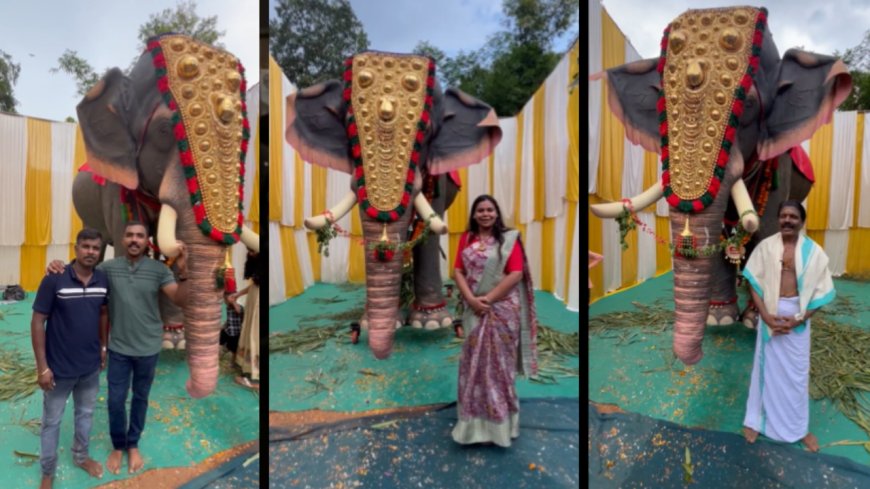 Peta India donates life-size mechanical elephant to Kerala temple