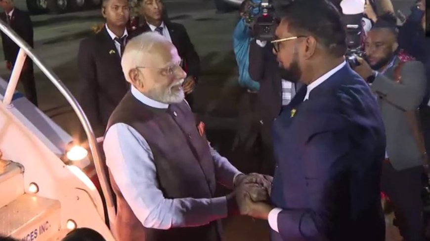 Modi becomes first Indian PM to visit Guyana in 56 years