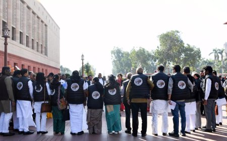 'Modi-Adani' badges trigger Speaker warning