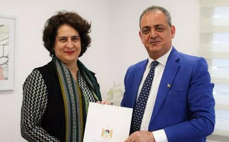 Palestine embassy official meets Priyanka Gandhi, congratulates her on Wayanad victory