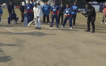 Watch: Om Birla takes a swing during Rajya Sabha vs Lok Sabha cricket match