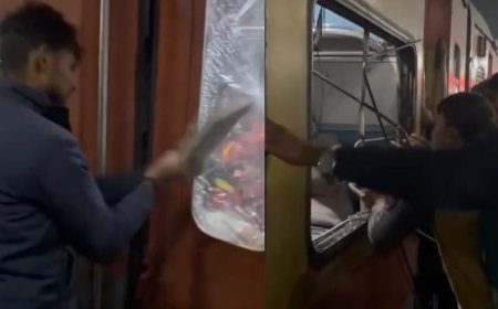 Locked doors spark vandalism on Antyodaya Express at Basti railway station