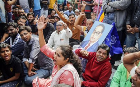 BR Ambedkar's statue vandalised in Ahmedabad's KK Shastri college, sparks protests