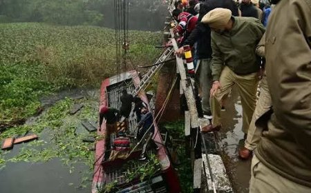 8 Dead, 26 hurt as bus plunges into drain in Punjab