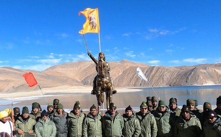 Army installs Shivaji statue at Pangong lake, Ladakh councillor questions relevance