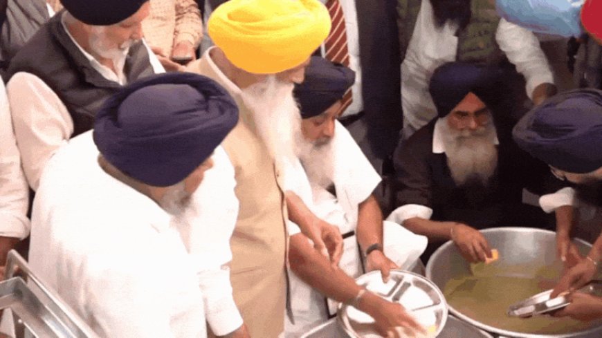 Watch: SAD leader Sukhbir Singh Badal washes utensils at Golden Temple after assassination attempt