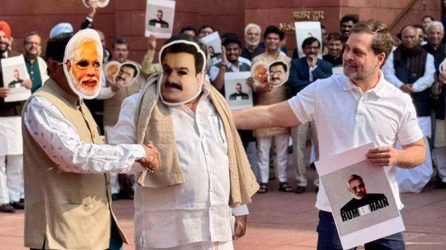 Watch: Rahul Gandhi takes a dig at PM Modi and Adani in a staged 'interview' outside Parliament