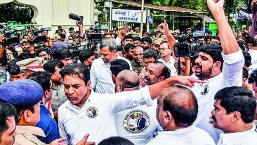BRS MLAs sporting Revanth-Adani tees held by Telangana cops