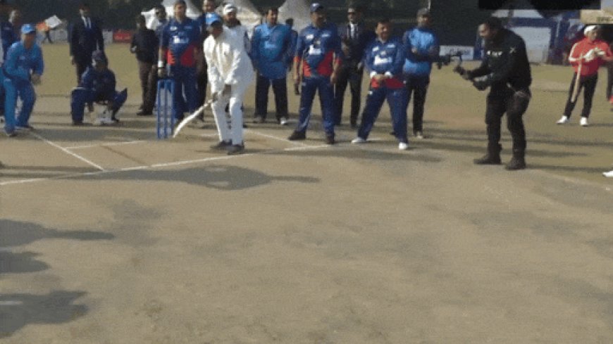 Watch: Om Birla takes a swing during Rajya Sabha vs Lok Sabha cricket match