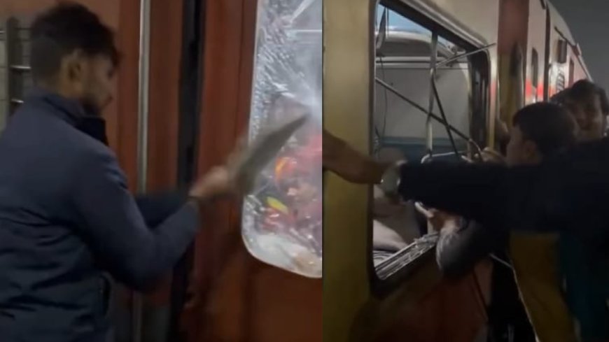 Locked doors spark vandalism on Antyodaya Express at Basti railway station