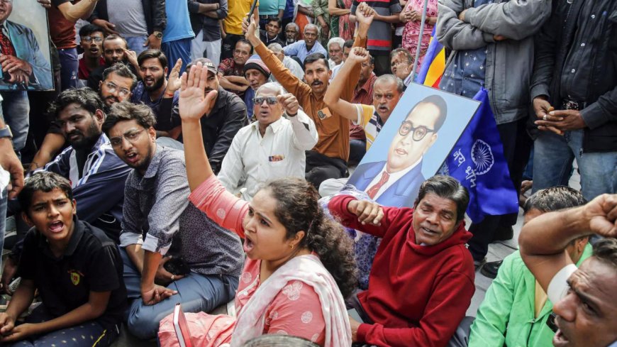 BR Ambedkar's statue vandalised in Ahmedabad's KK Shastri college, sparks protests
