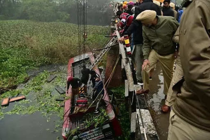 8 Dead, 26 hurt as bus plunges into drain in Punjab