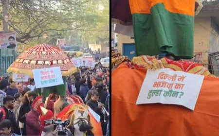 'BJP ka dulha kaun?': AAP mocks BJP with 'wedding procession' over unnamed CM candidate