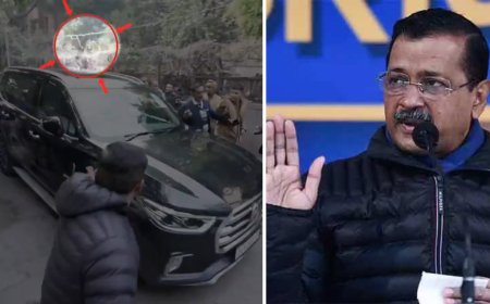 Arvind Kejriwal's car attacked with stones, claims AAP; BJP hits back