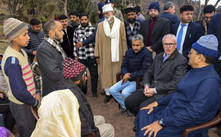 J&K CM visits Badhaal village, meets bereaved families