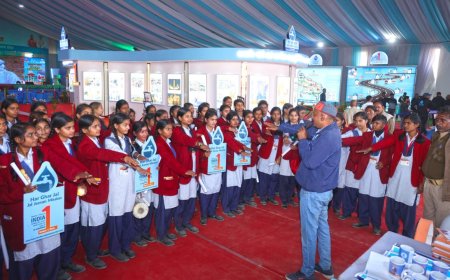 Students learn about water conservation at Jal Jeevan Mission exhibition