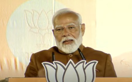 PM Modi pauses speech to enquire about BJP worker's health at party office