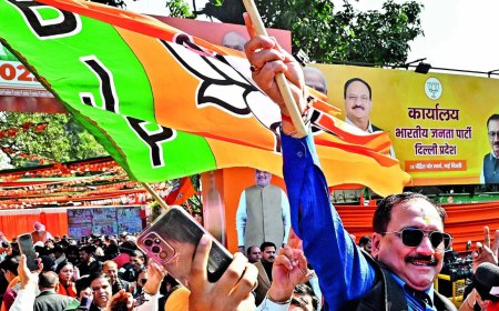 Delhi election 2025: Sweets, selfies & songs at BJP's office after triumph