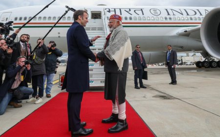 In a special gesture, Macron personally escorts PM Modi as he departs for Washington