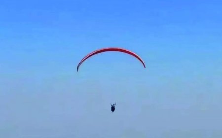 Roads choked, youth paraglides to exam hall