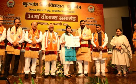 KU hosts 34th convocation ceremony, confers Haryana CM Nayab Saini with honorary doctor of literature award