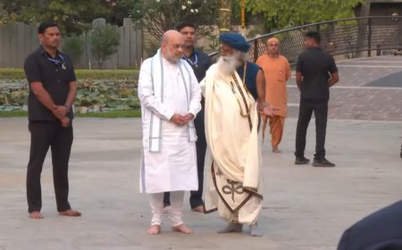 Watch: Home minister Amit Shah attends Maha Shivratri celebrations at Sadhguru's Isha Foundation in Coimbatore