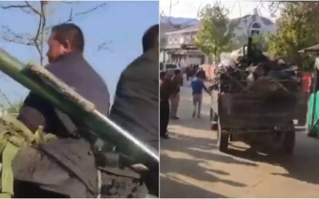 Watch: Meitei outfit 'Arambai Tengol' surrenders arms after meeting Manipur Governor Ajay Bhalla