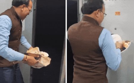 Trash on tracks: Viral video shows railways official dumping garbage from moving train, ministry takes action; watch