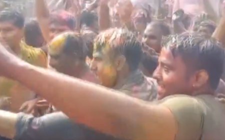 Watch: Sambhal DSP Anuj Chaudhary, police officials celebrate Holi