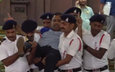 Watch: 18 suspended BJP MLAs carried out of Karnataka assembly