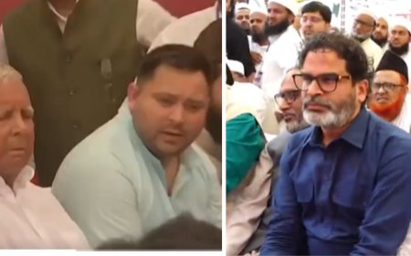 'RJD chief unwell but here to support you': Lalu Yadav, Tejashwi and Prashant Kishor join AIMPLB protest against Waqf bill