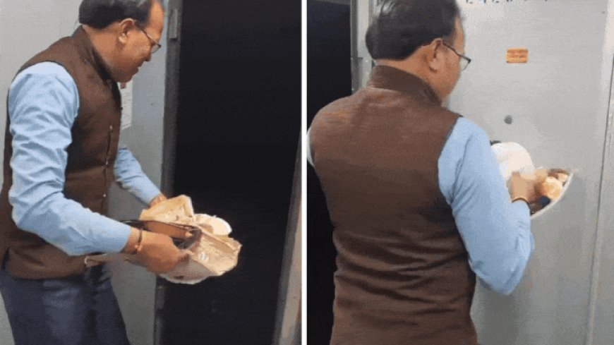 Trash on tracks: Viral video shows railways official dumping garbage from moving train, ministry takes action; watch