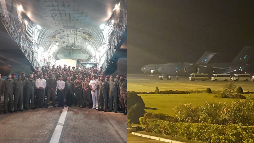 India sends two C-17 aircraft with 60 tonnes of earthquake relief to Myanmar under Operation Brahma