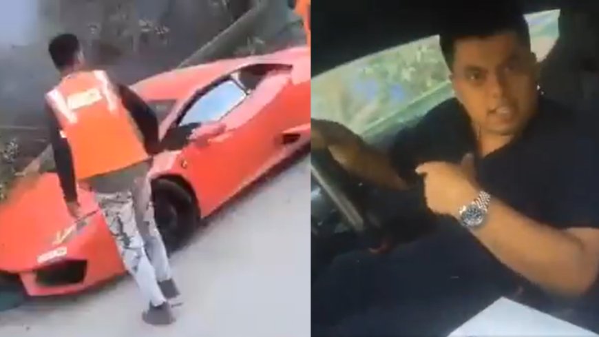 Lamborghini runs over several workers in Noida, 2 seriously injured