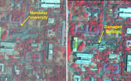 Isro satellite images show damages caused by earthquake in Myanmar, see before and after pics