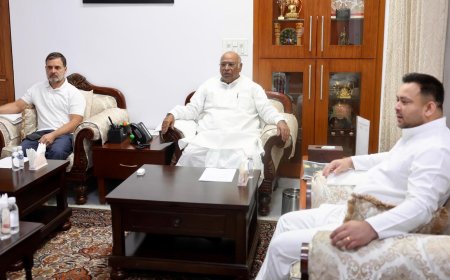 Bihar elections: Tejashwi meets Rahul Gandhi and Kharge to discuss seat-sharing plan and strategy; ducks CM question