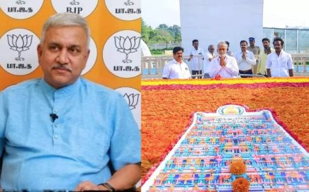 'Height of arrogance': BJP slams DMK for placing temple 'gopuram' on Karunanidhi memorial