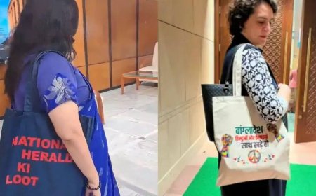 BJP MP Bansuri Swaraj pulls a Priyanka Gandhi, flaunts 'National Herald ki loot' tote bag to target Congress