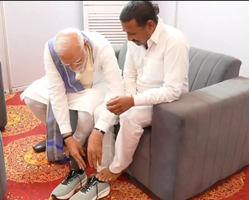 PM Modi meets devoted follower who took a 14-year vow without footwear