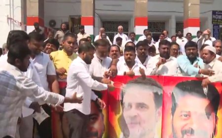 Watch: Congress workers pour milk on Rahul Gandhi’s poster to celebrate caste census push