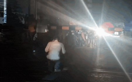 Watch: Railway employee makes e-rickshaw driver do sit-ups for crossing closed tracks