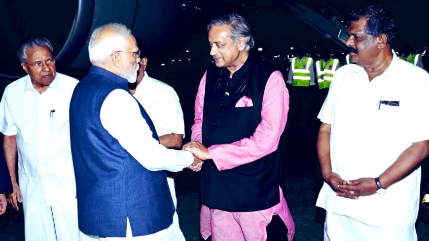 'Managed to land in time': Shashi Tharoor welcomes PM Modi in Thiruvananthapuram ahead of Vizhinjam port commissioning