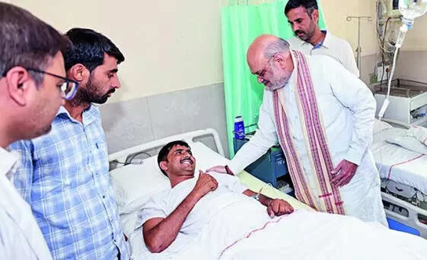 Shah checks on securitymen hurt in Operation Blackforest