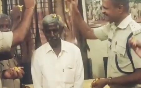 41 years of dedicated service: Forest staff felicitates watcher of Badami nursery - video melts hearts