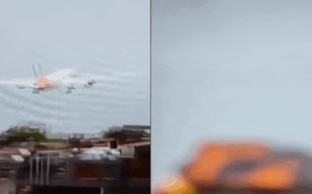 Watch: Moment Air India plane crashed near Ahmedabad airport; smoke billows from site