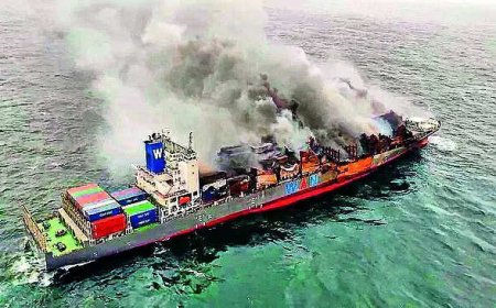Ship fire: ICG, Navy and IAF execute high-risk operation; tow burning Singaporean ship away from coast